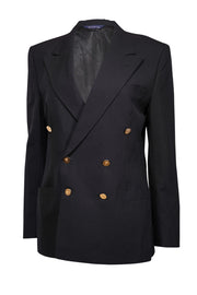 Current Boutique-Burberry - Black Double Breasted Blazer Sz M