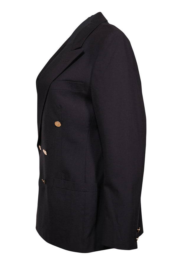 Current Boutique-Burberry - Black Double Breasted Blazer Sz M