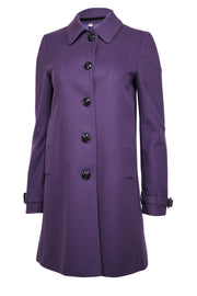 Current Boutique-Burberry - Purple Wool Blend Coat Sz 4