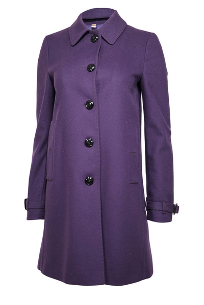 Current Boutique-Burberry - Purple Wool Blend Coat Sz 4