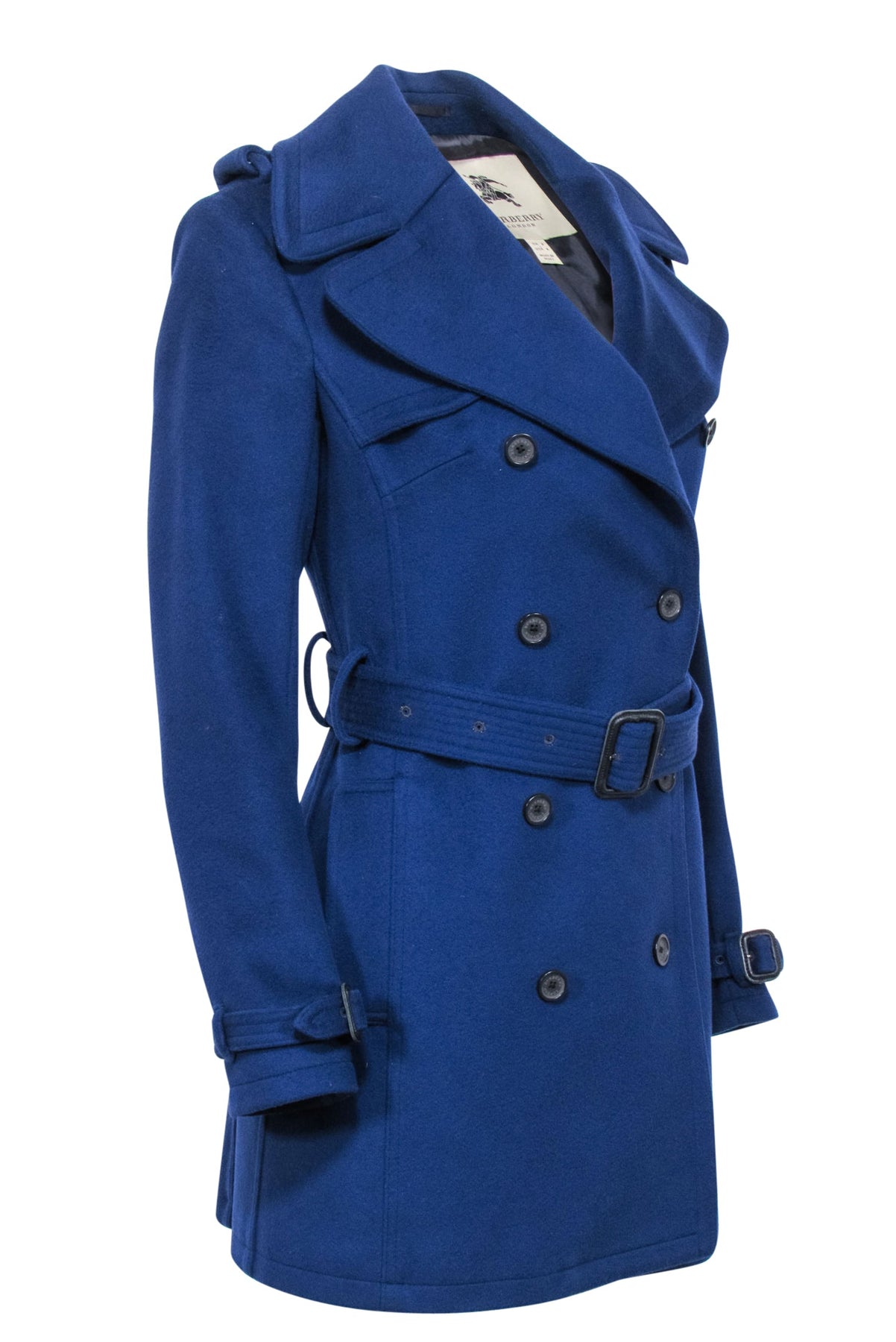Current Boutique-Burberry - Navy Double Breasted Button Coat Sz 6