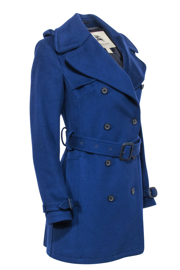 Current Boutique-Burberry - Navy Double Breasted Button Coat Sz 6