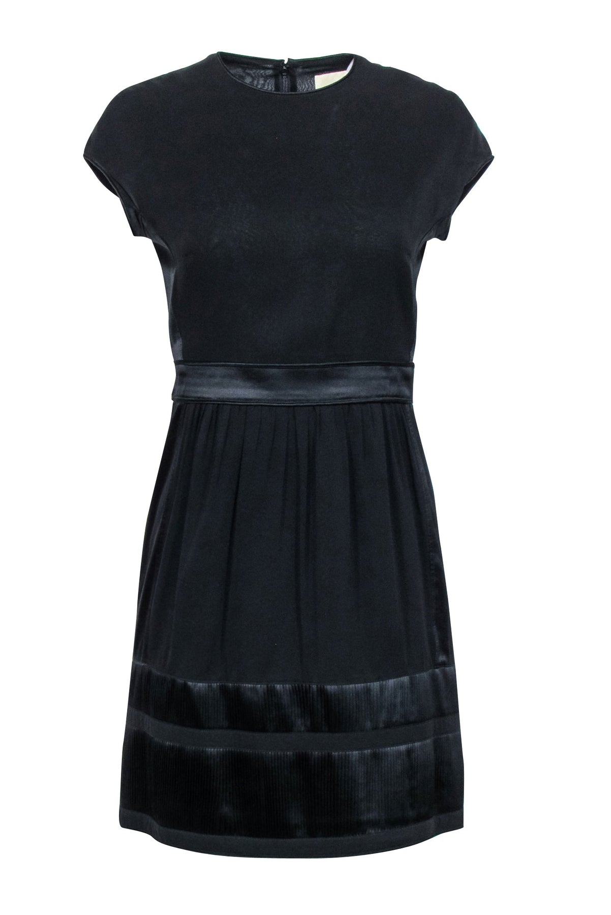 Current Boutique-Burberry - Black Short Sleeve Silk Blend Dress Sz 4