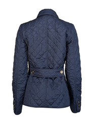 Current Boutique-Burberry - Navy Blue Quilted Button Front Jacket Sz S