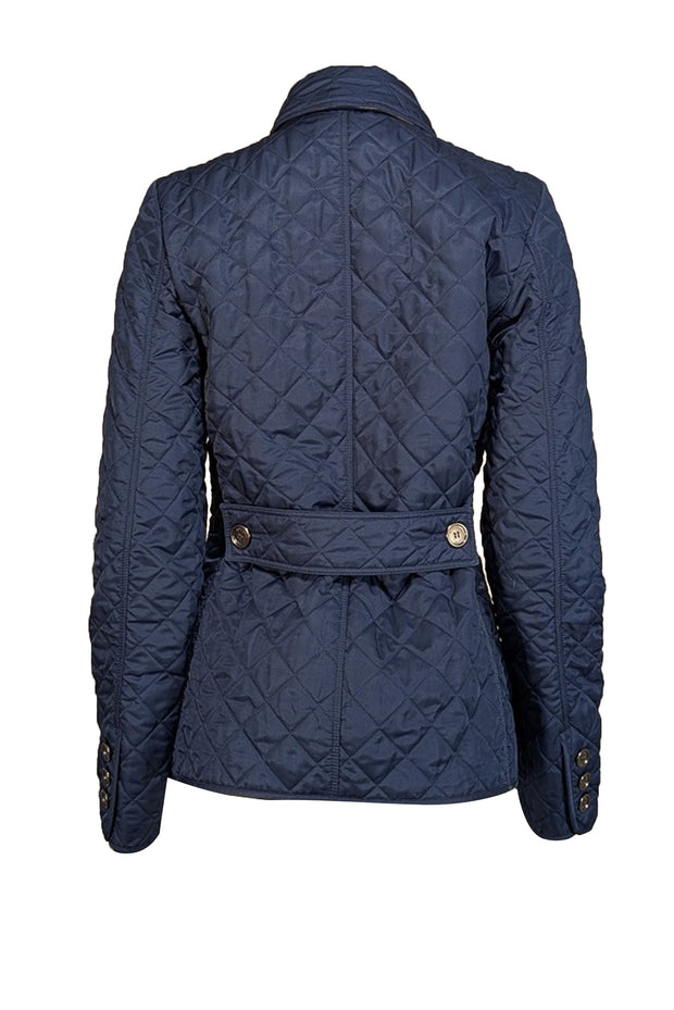 Current Boutique-Burberry - Navy Blue Quilted Button Front Jacket Sz S