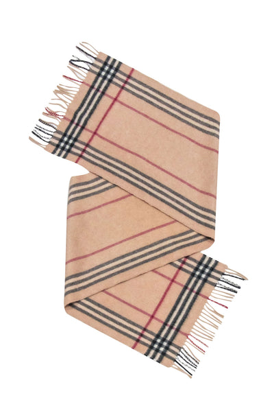 Current Boutique-Burberry - Beige Signature Plaid Cashmere & Wool Blend Scarf