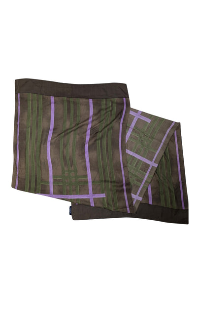 Burberry - Olive, Green, &amp; Lavender Cashmere Blend Scarf - Current Boutique