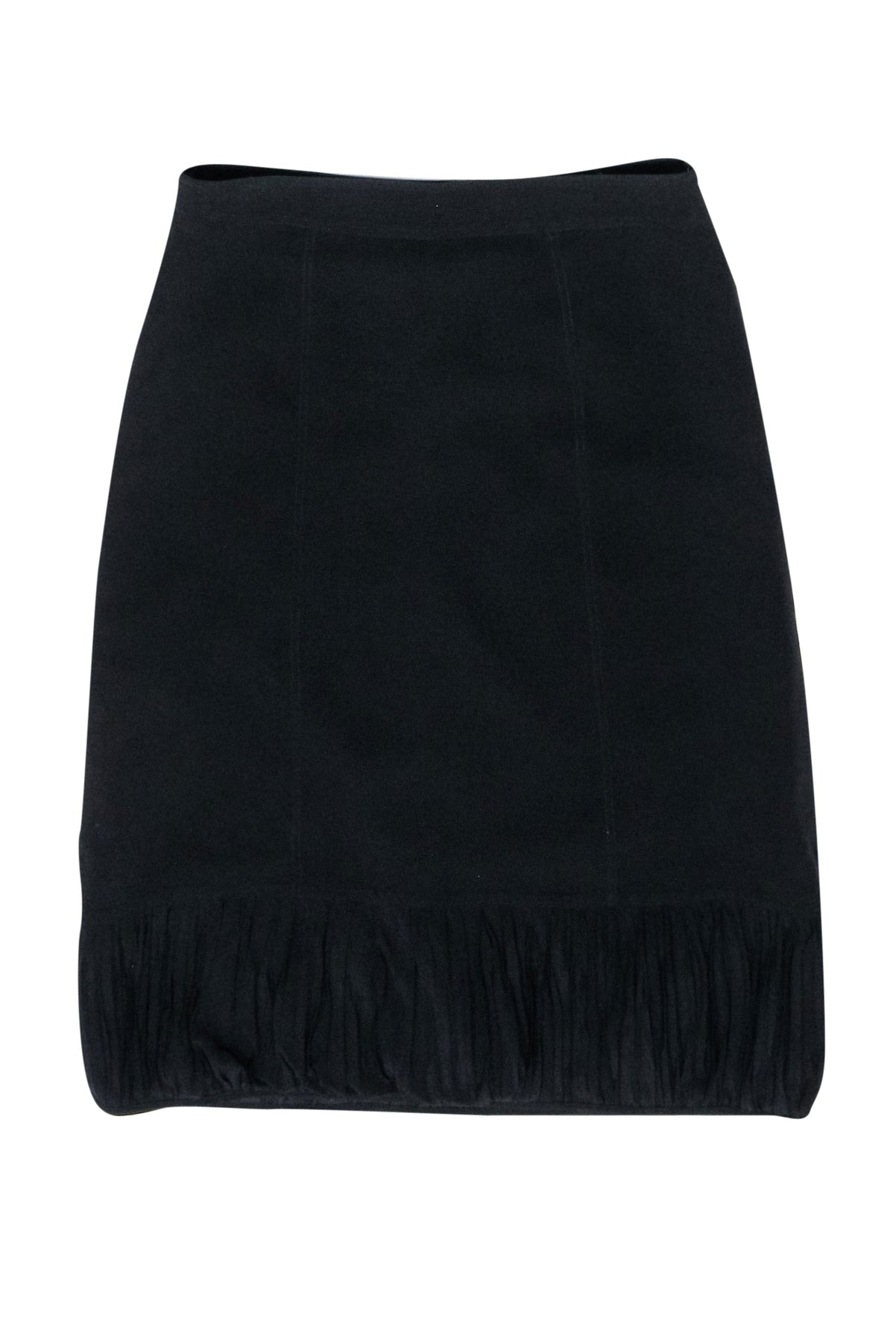 Current Boutique-Burberry - Black Silk Pleated Hem Skirt Sz 8