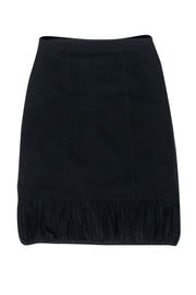 Current Boutique-Burberry - Black Silk Pleated Hem Skirt Sz 8
