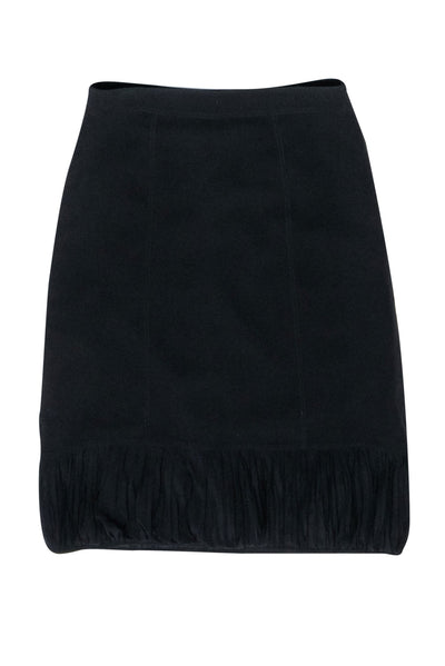 Current Boutique-Burberry - Black Silk Pleated Hem Skirt Sz 8