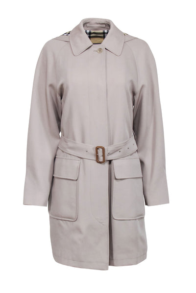 Current Boutique-Burberry - Beige Wool Blend Hooded "Joce" Trench Coat Sz M
