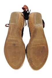 Current Boutique-Burberry - Tan Signature Plaid Strappy Wedges Sz 10