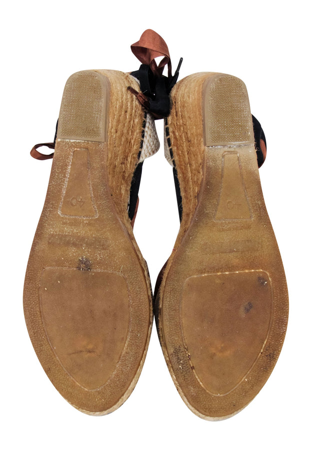 Current Boutique-Burberry - Tan Signature Plaid Strappy Wedges Sz 10