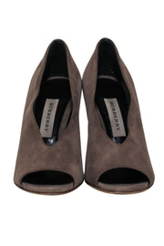 Current Boutique-Burberry - Taupe Suede Slip-On Wedges w/ Marbled Heel Sz 10