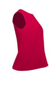 Carolina Herrera - Red Sleeveless Silver Grommet Back Top Sz 4 - Current Boutique