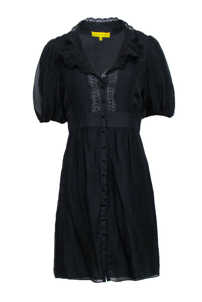 Catherine Malandrino - Black Short Sleeve Knee Length Dress Sz 8 Catherine Malandrino - Black Short Sleeve Knee Length Dress Sz 8