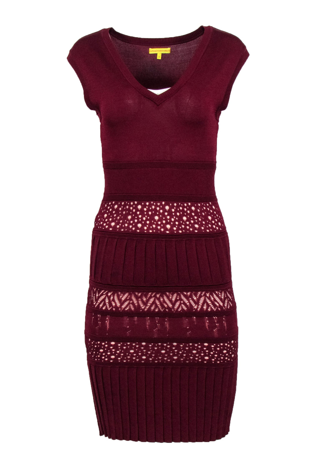Catherine Malandrino - Burgundy Ribbed Knit Sleeveless Dress Sz S Catherine Malandrino - Burgundy Ribbed Knit Sleeveless Dress Sz S