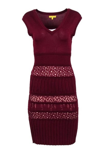 Catherine Malandrino - Burgundy Ribbed Knit Sleeveless Dress Sz S Catherine Malandrino - Burgundy Ribbed Knit Sleeveless Dress Sz S