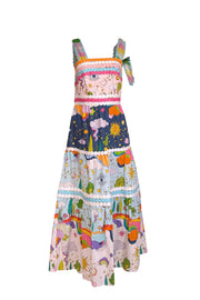 Current Boutique-Celia B - Blue & Multicolor Abstract Print Dress w/ Embroidered Trim Sz XL