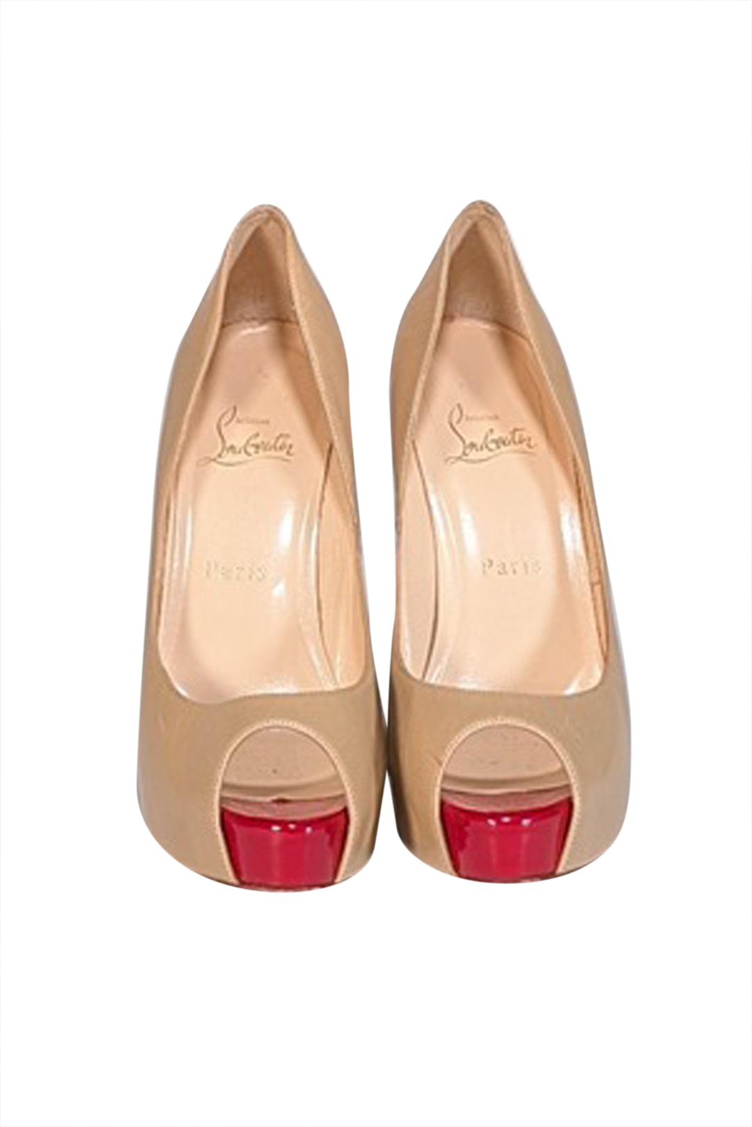 Christian Louboutin ベージュハイヒール 24cm christian-louboutin-open-toe-