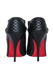 Current Boutique-Christian Louboutin - Black Leather Pointed Toe Heeled Short Boots Sz 7