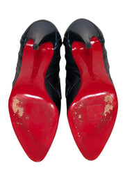 Current Boutique-Christian Louboutin - Green Iridescent Leather "Sigourney" Short Boots Sz 7.5