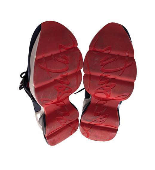 Current Boutique-Christian Louboutin - Navy Suede & Metallic Sneakers Sz 9.5