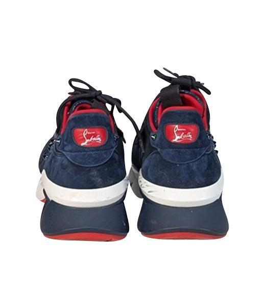Current Boutique-Christian Louboutin - Navy Suede & Metallic Sneakers Sz 9.5