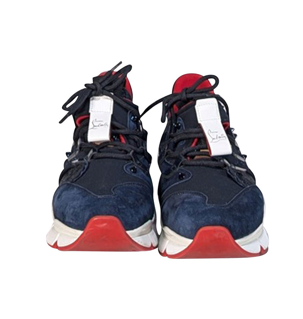 Current Boutique-Christian Louboutin - Navy Suede & Metallic Sneakers Sz 9.5