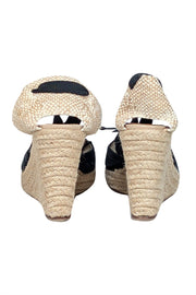 Current Boutique-Christian Louboutin - Black & Beige Espadrille Wedges Sz 8