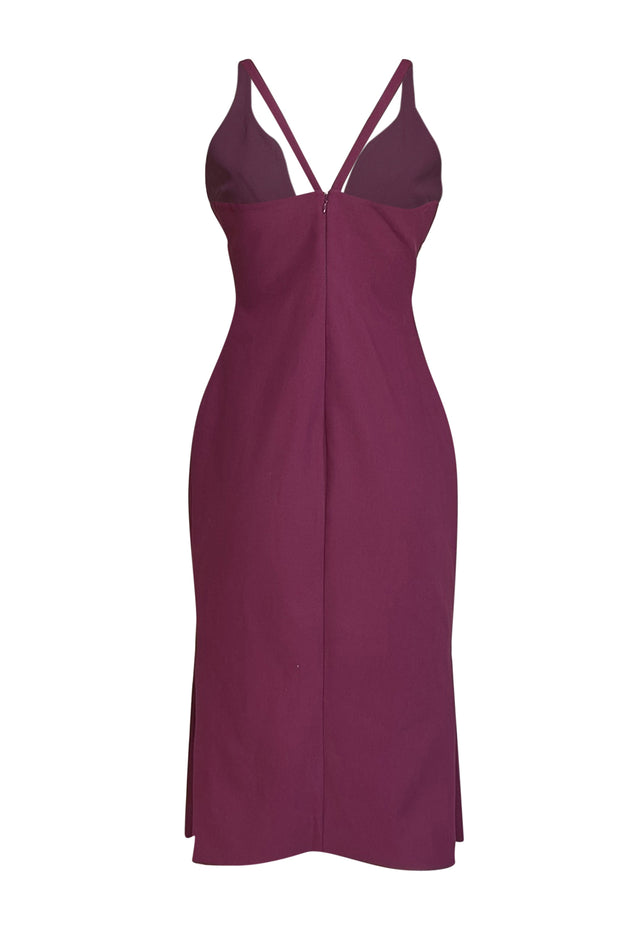 Cinq a Sept - Raspberry Purple Fitted Plunge Neck Dress Sz 10 Cinq a Sept - Raspberry Purple Fitted Plunge Neck Dress Sz 10