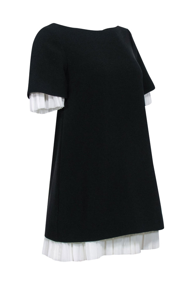 o-ring plunging neckline black mini dress Off-Shoulder Ruched Cut-Out Mini Dress in Black - 14