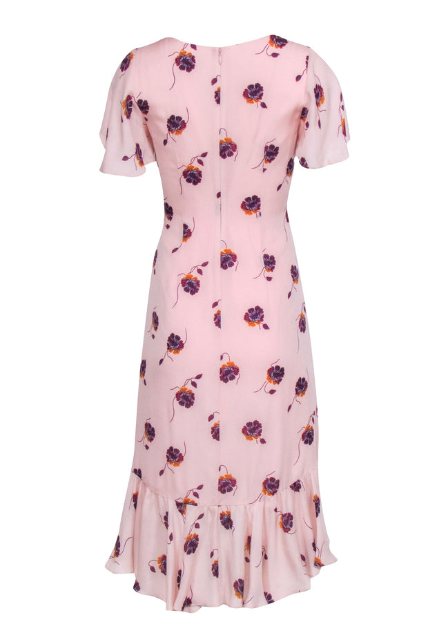 cinq a sept pink ruffle dress Cinq a Sept Ninette Dress in Icy Pink