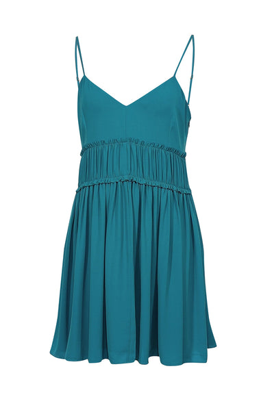 Cinq A Sept Womens Teal Spaghetti Strap Above The Knee Pleated Party Dress 6, Women's, Blue Cinq A Sept Womens Teal Spaghetti Strap Above The Knee Pleated Party Dress 6, Women's, Blue