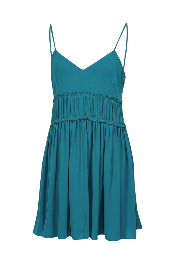 Cinq A Sept Womens Teal Spaghetti Strap Above The Knee Pleated Party Dress 6, Women's, Blue Cinq A Sept Womens Teal Spaghetti Strap Above The Knee Pleated Party Dress 6, Women's, Blue