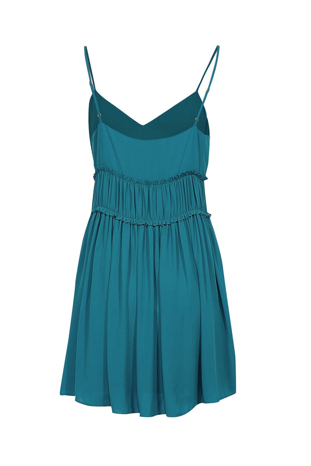 Cinq A Sept Womens Teal Spaghetti Strap Above The Knee Pleated Party Dress 6, Women's, Blue Cinq A Sept Womens Teal Spaghetti Strap Above The Knee Pleated Party Dress 6, Women's, Blue