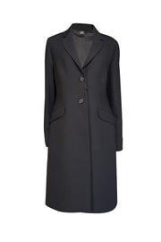 Cinzia Rocca - Black Wool Long Coat Sz 12 - Current Boutique