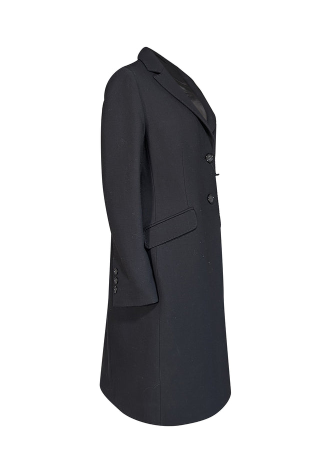 Cinzia Rocca - Black Wool Long Coat Sz 12 - Current Boutique