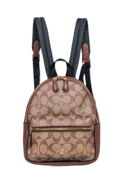 Current Boutique-Coach - Tan & Brown Monogram Coated Canvas & Leather Mini Backpack
