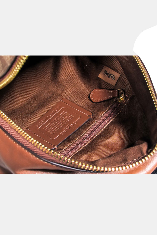 Current Boutique-Coach - Tan & Brown Monogram Coated Canvas & Leather Mini Backpack