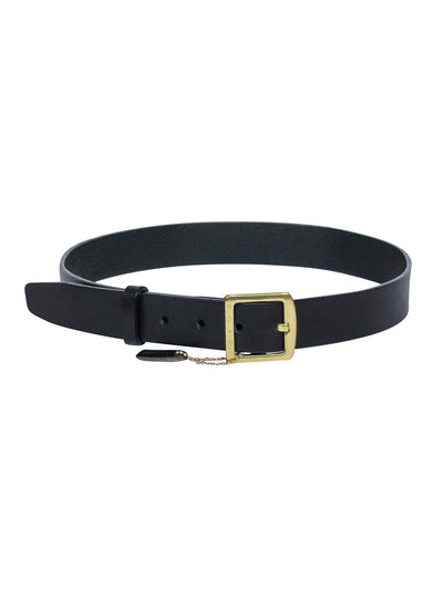 Current Boutique-Coach - Black Leather w/ Gold Buckle Front Sz M