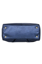 Current Boutique-Coach - Metallic Navy Blue Leather Satchel Bag