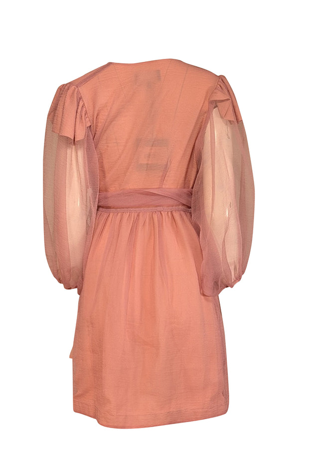 cynthia rowley pink dress Cynthia Rowley Fiona Rib Knit And Silk Dress