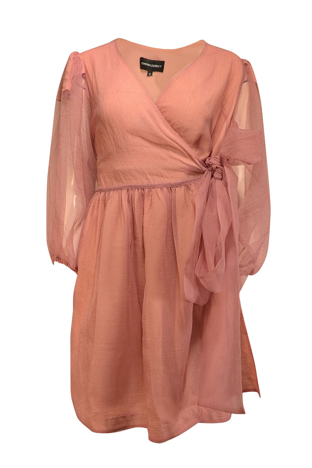 Current Boutique-Cynthia Rowley - Light Pink Organza Wrap Dress Sz M