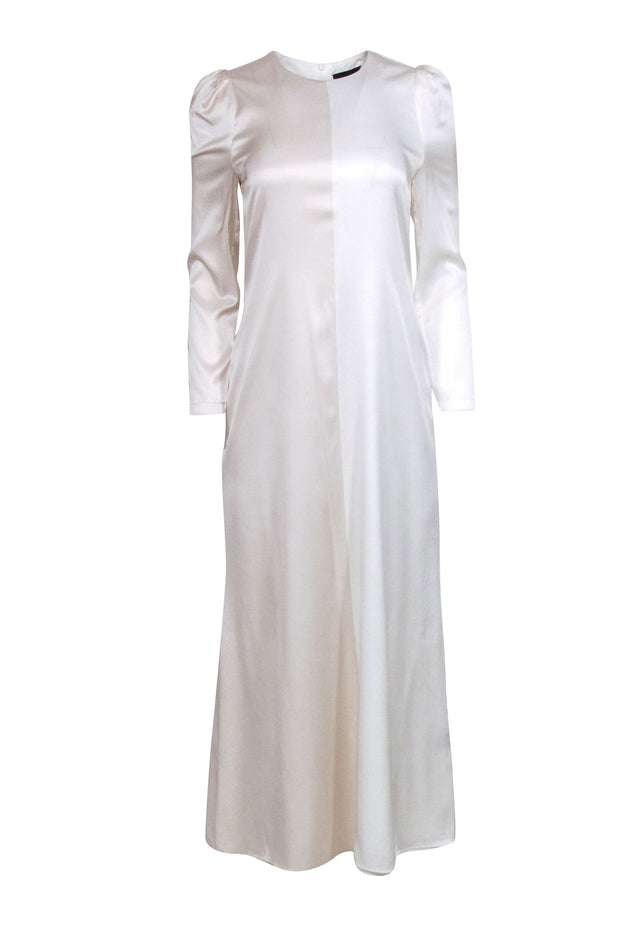 Cynthia Rowley - Ivory & Cream Two-Toned Silk Blend Moe Maxi Dress S Cynthia Rowley - Ivory & Cream Two-Toned Silk Blend Moe Maxi Dress S