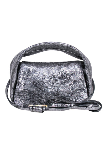 Current Boutique-Demellier London - Silver Metallic Sheepskin Leather Mini Bag