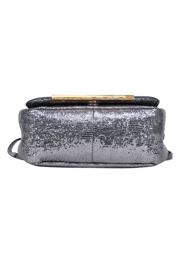 Current Boutique-Demellier London - Silver Metallic Sheepskin Leather Mini Bag
