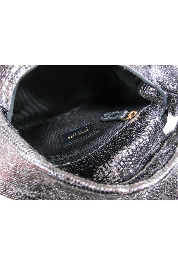 Current Boutique-Demellier London - Silver Metallic Sheepskin Leather Mini Bag