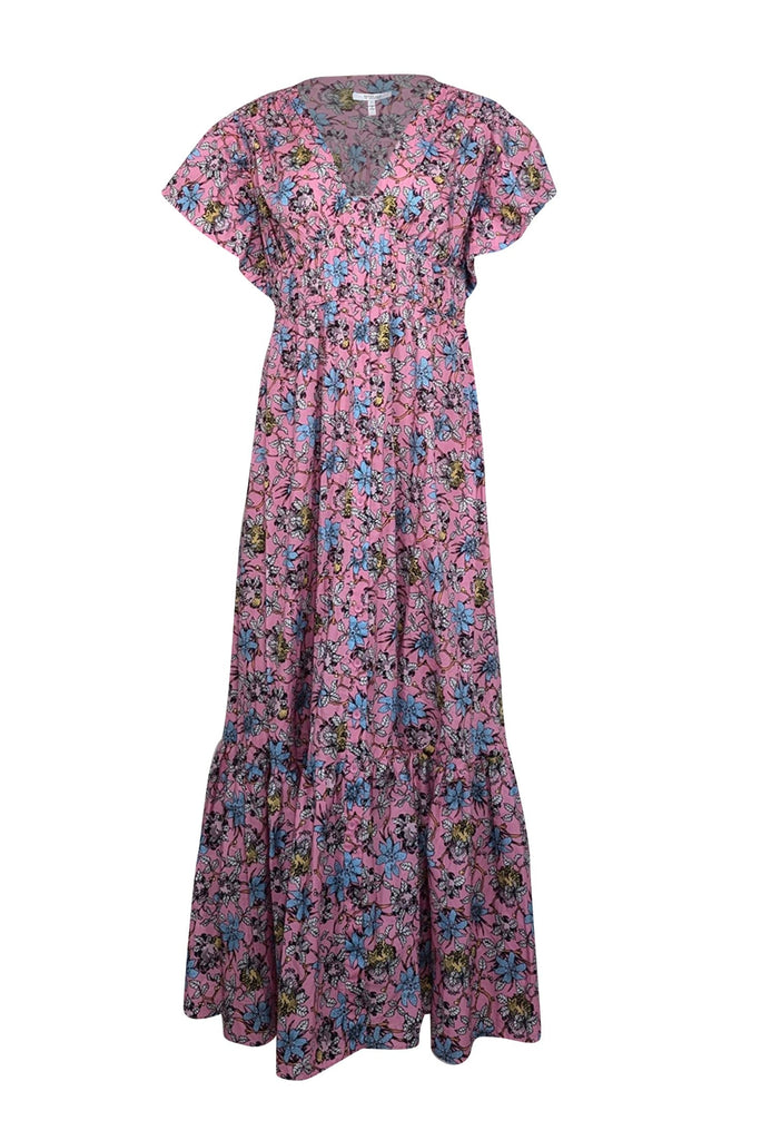derek lam pink dress Derek Lam 10 Crosby Katia Smocked Dress Vivid Pink Sz 2 New W/Tags MSRP  $395