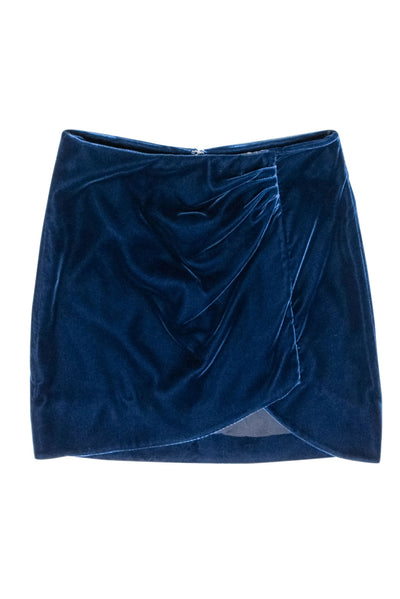 Current Boutique-Derek Lam - Teal Blue Velvet Mini Skirt Sz 00